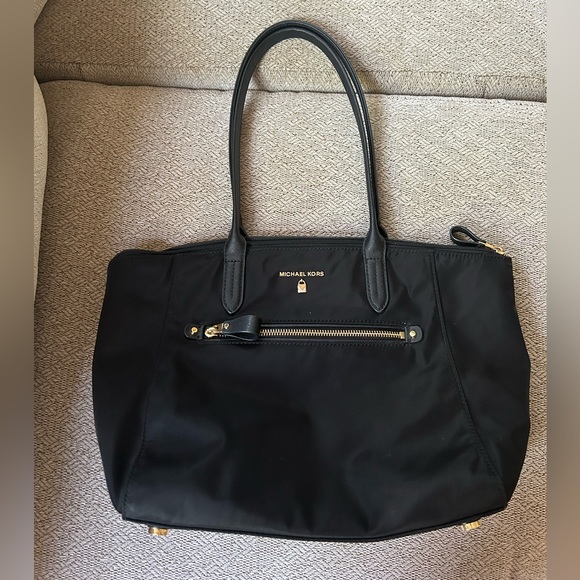 Michael Kors Black Nylon Tote Bag Purse - Picture 1 of 9